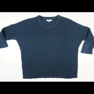 Madewell chunky shaker sweater linen/cotton blue
